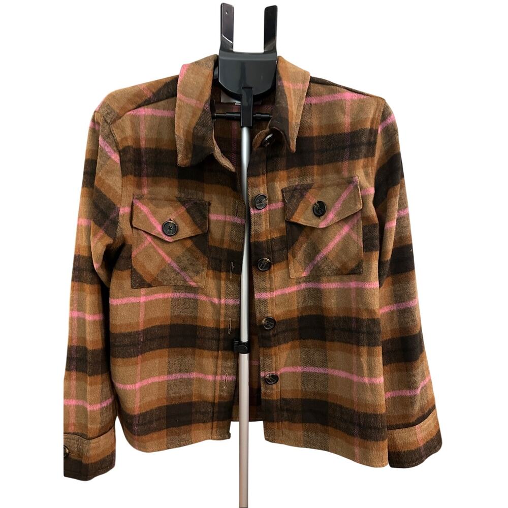 BB Dakota Steve Madden Flannel Shacket Women Large Plaid Gorpcore Cabincore